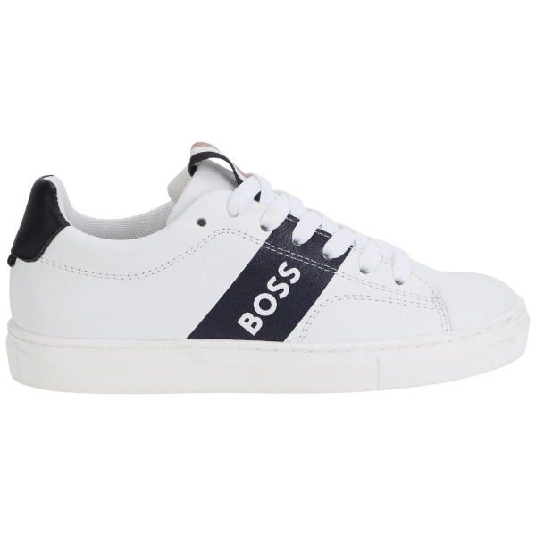 TENIS BOSS KIDS J29317 BLANCO/AZUL MARINO