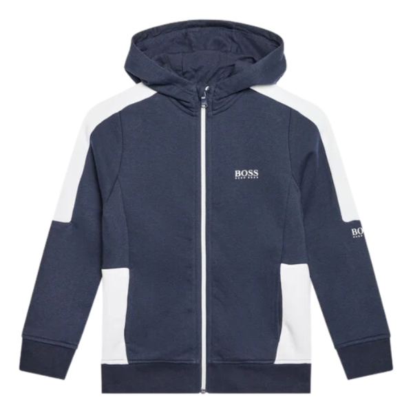 CHAQUETA BOSS INFANTIL J25N75 AZUL/BLANCO