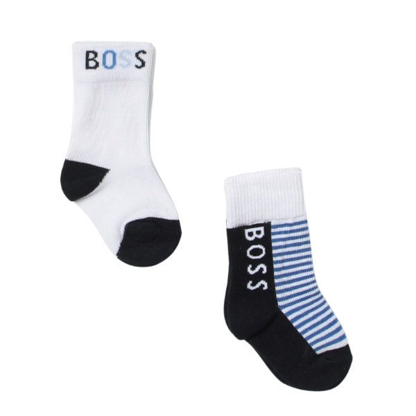 2 MEDIAS BOSS INFANTIL J90316 AZUL/BLANCO