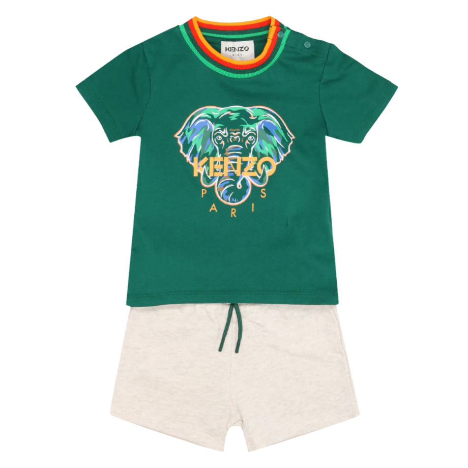 CONJUNTO KIDS KENZO K08051 VERDE/GRIS