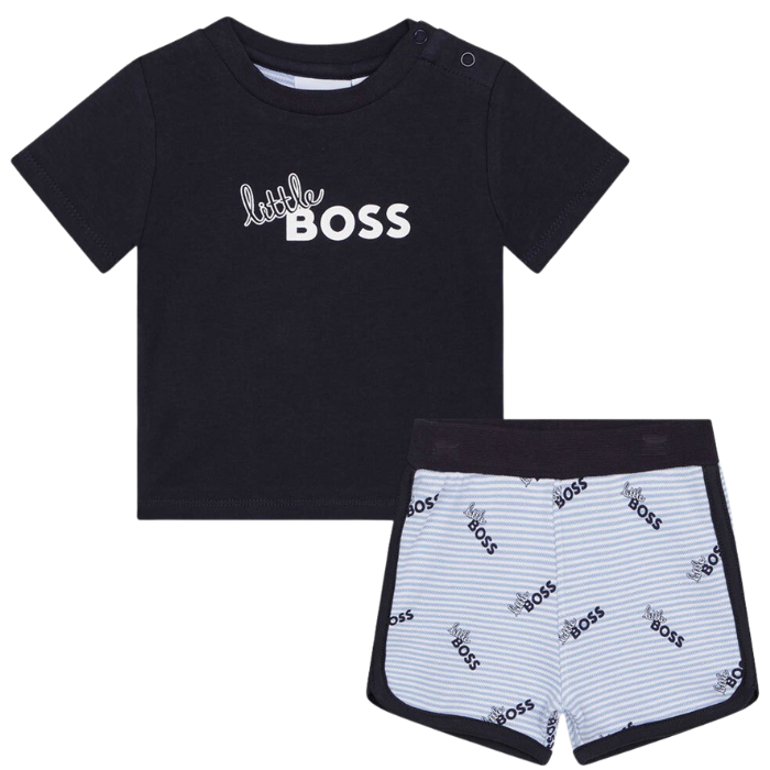 CONJUNTO BOSS KIDS J98415 AZUL MARINO