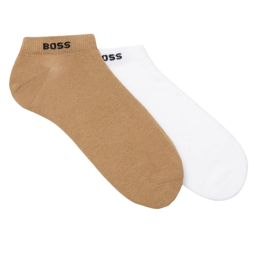 2 MEDIAS BOSS 50467730 BEIGE/BLANCO