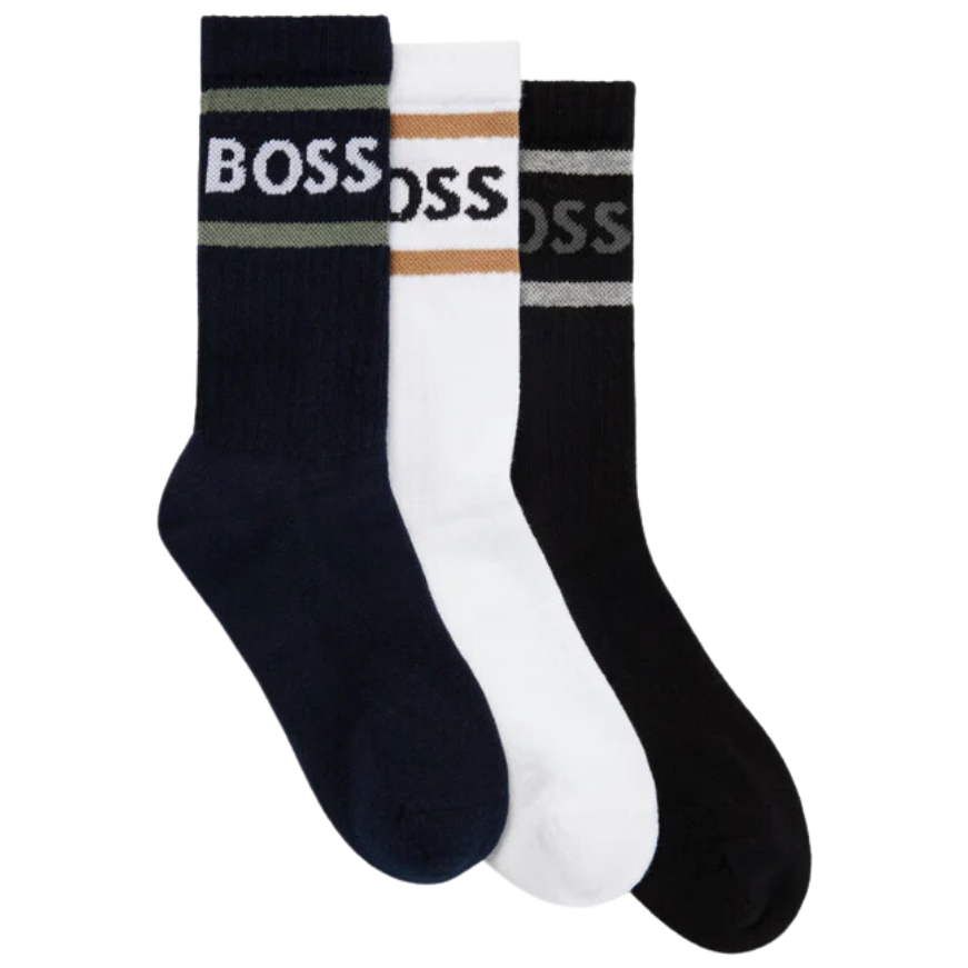 3 MEDIAS BOSS 50469371 PRETO/BRANCO