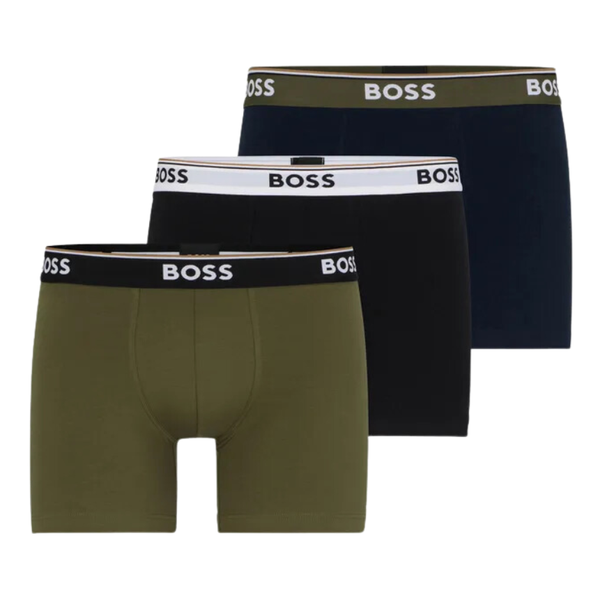 3 BOXER BOSS 50495425 AZUL MARINO/NEGRO/VERDE