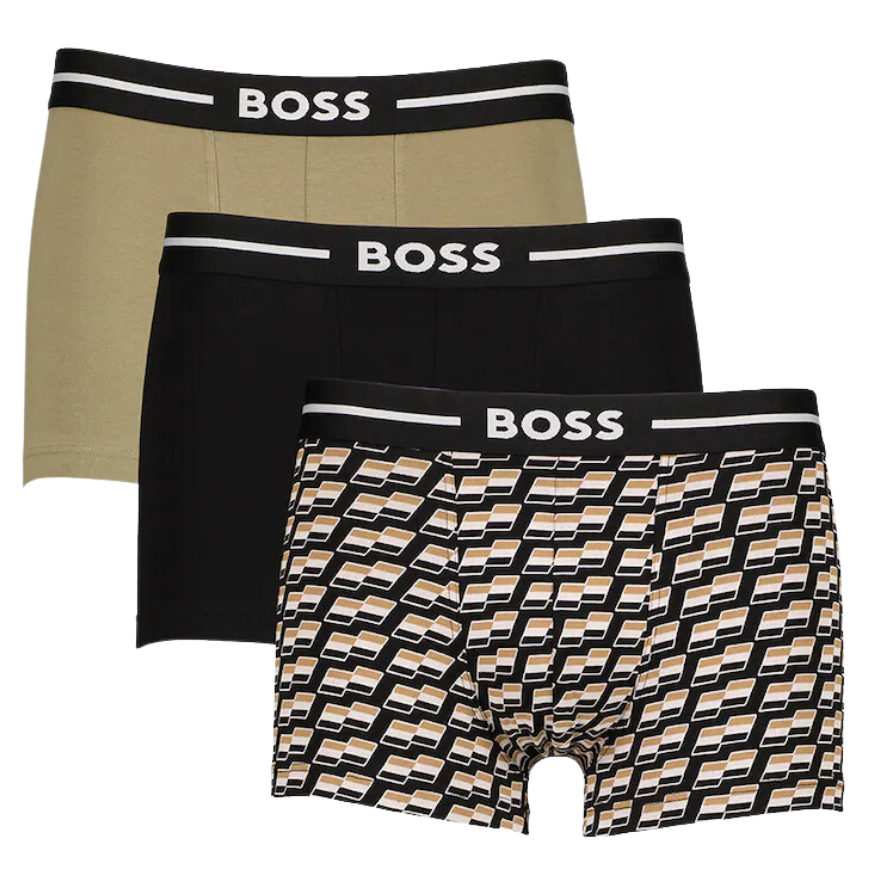 3 BOXER BOSS 50495455 NEGRO/VERDE