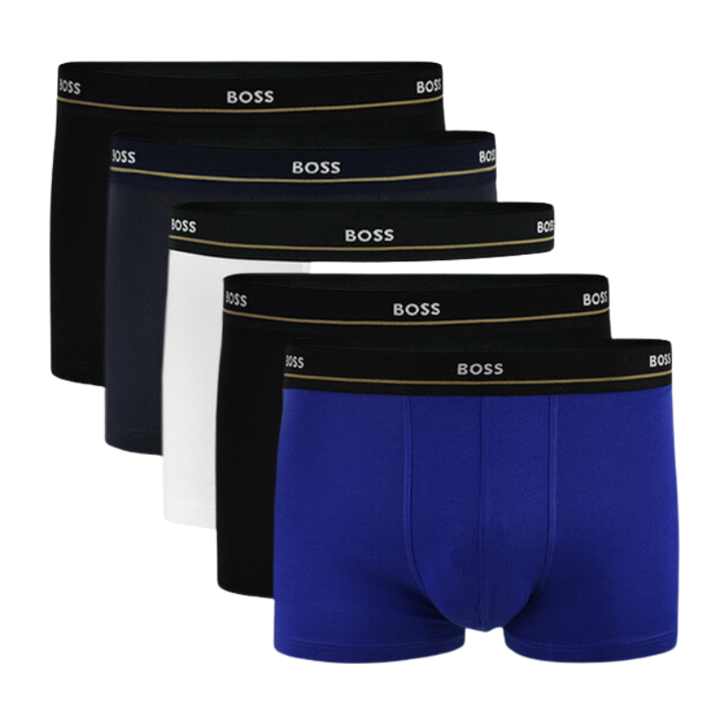 5 BOXER BOSS 50489467 NEGRO/AZUL/BLANCO