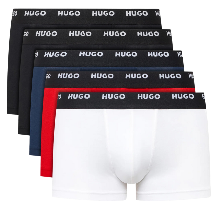 5 BOXER HUGO 50479944 NEGRO/AZUL/ROJO/BLANCO