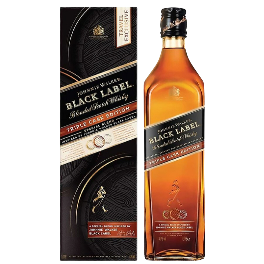 WHISKY JONNY WALKER BLACK LABEL TRIPLE CAST