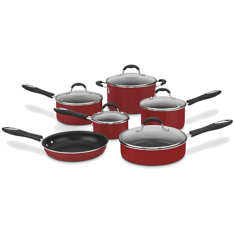 JUEGO DE COCINA ANTIADHERENTE CUISINART 55-11R ROJO