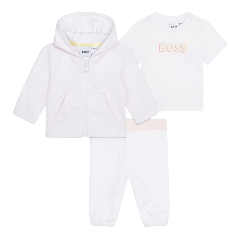 CONJUNTO BOSS KIDS J98402 ROSA CLARO