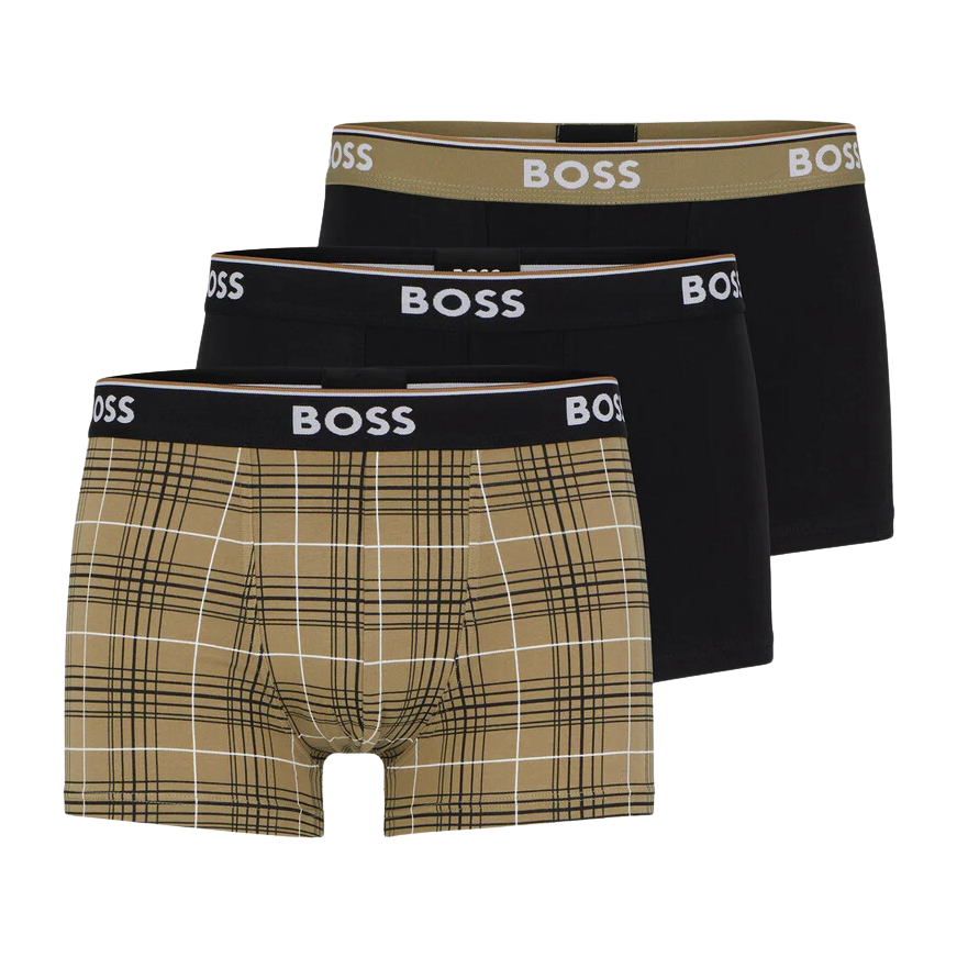 3 BOXER BOSS 50495443 MARRÓN/NEGRO