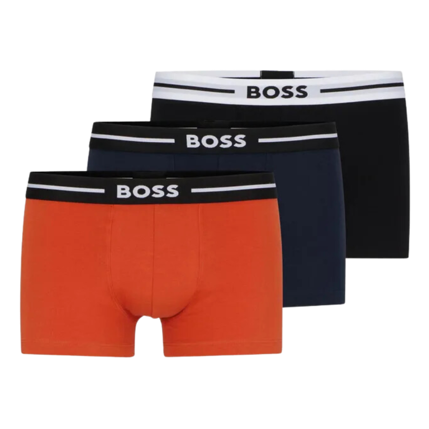 3 BOXER BOSS 50495472 NEGRO/NARANJA/AZUL