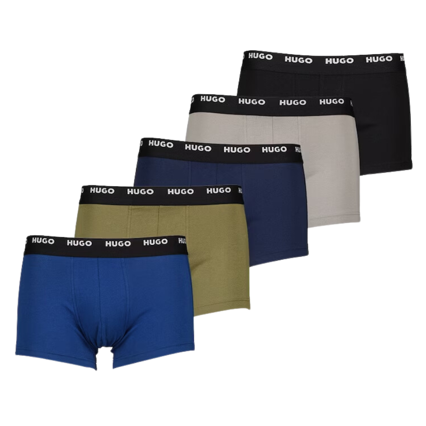 5 BOXER HUGO 50479944 NEGRO/GRIS/AZUL/VERDE