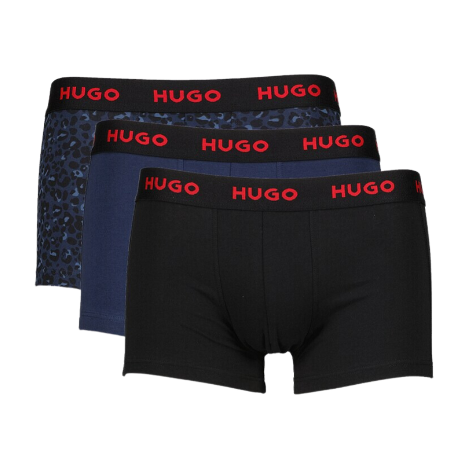 3 BOXER HUGO 50480170 NEGRO/BLUE