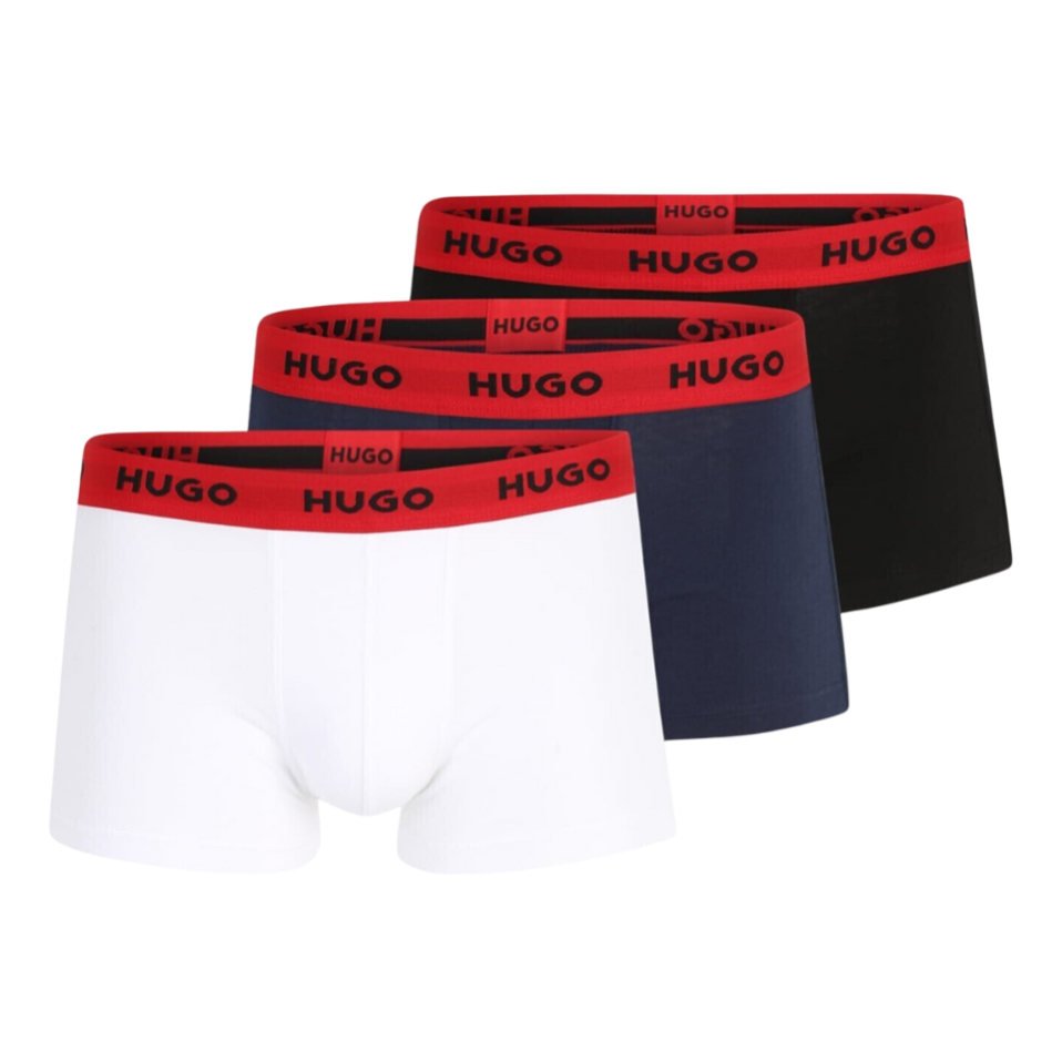 3 BOXER HUGO 50469766 NEGRO/BLANCO/AZUL