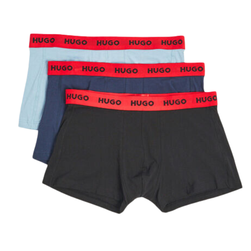 3 BOXER HUGO 50469766 NEGRO/AZUL