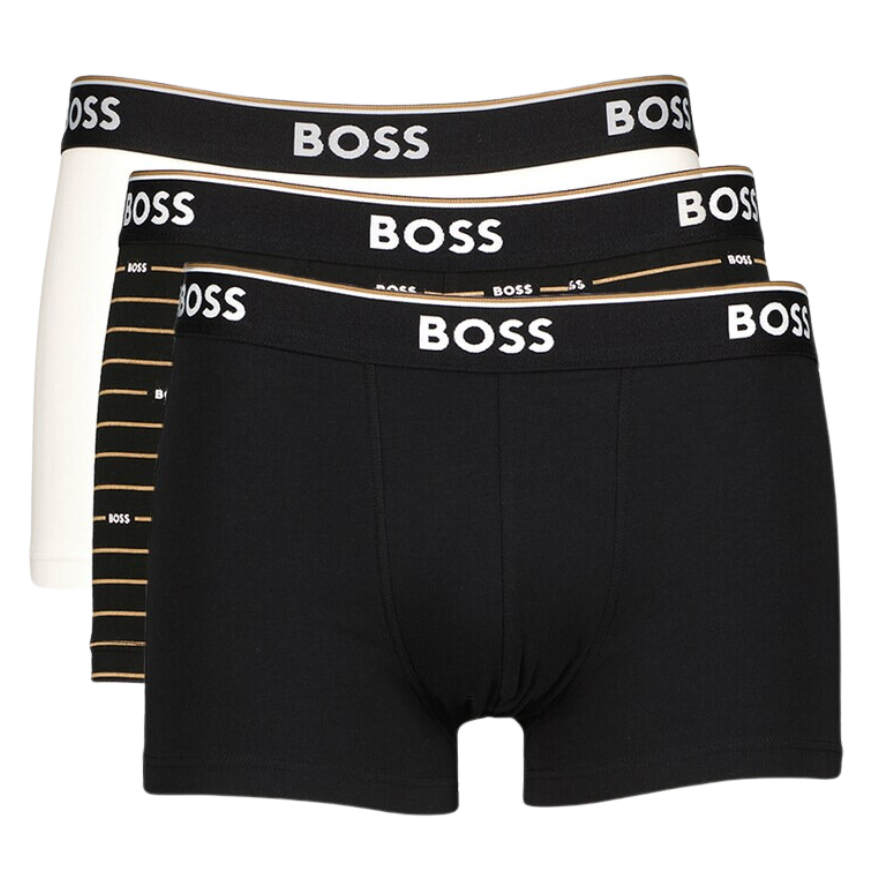 3 BOXER BOSS 50489613 NEGRO/BLANCO/MARRÓN