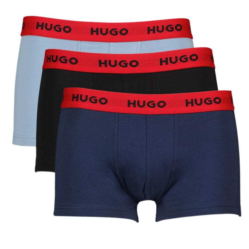 3 BOXER HUGO 50469766 NEGRO/AZUL