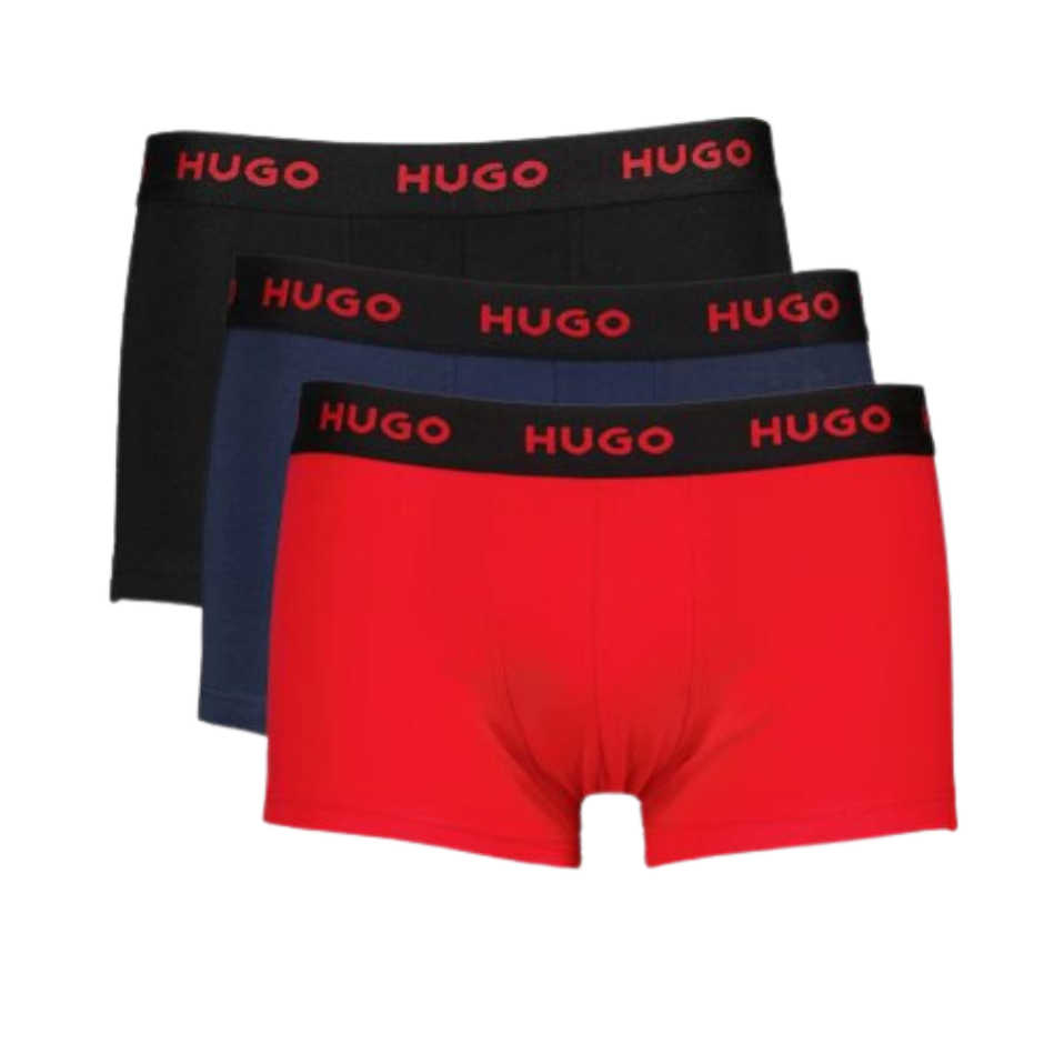 3 BOXER HUGO 50469766 NEGRO/AZUL/ROJO