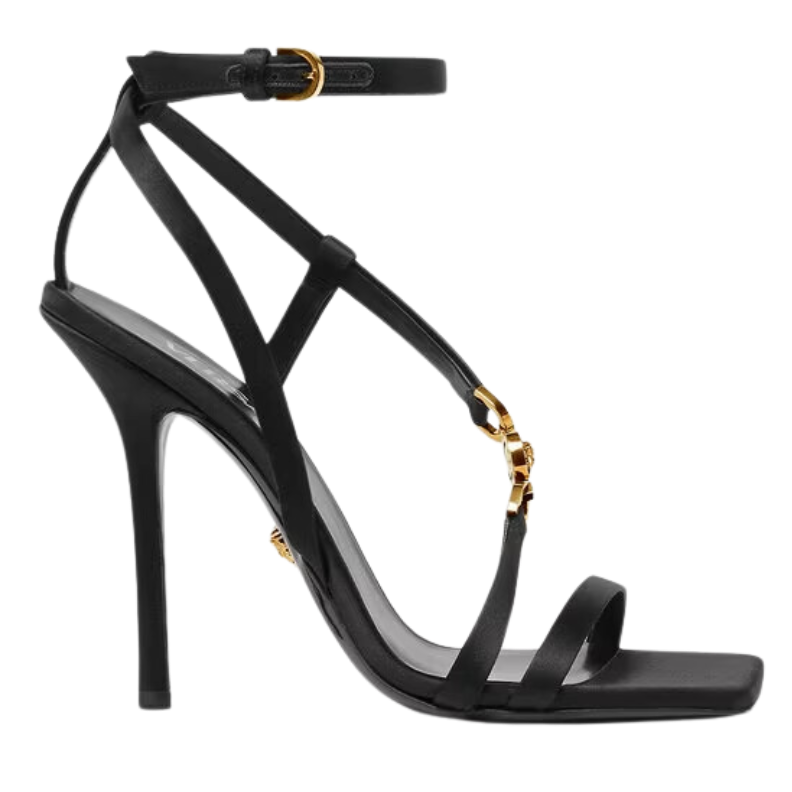 SANDALIA DE TACÓN VERSACE 1012131 NEGRO