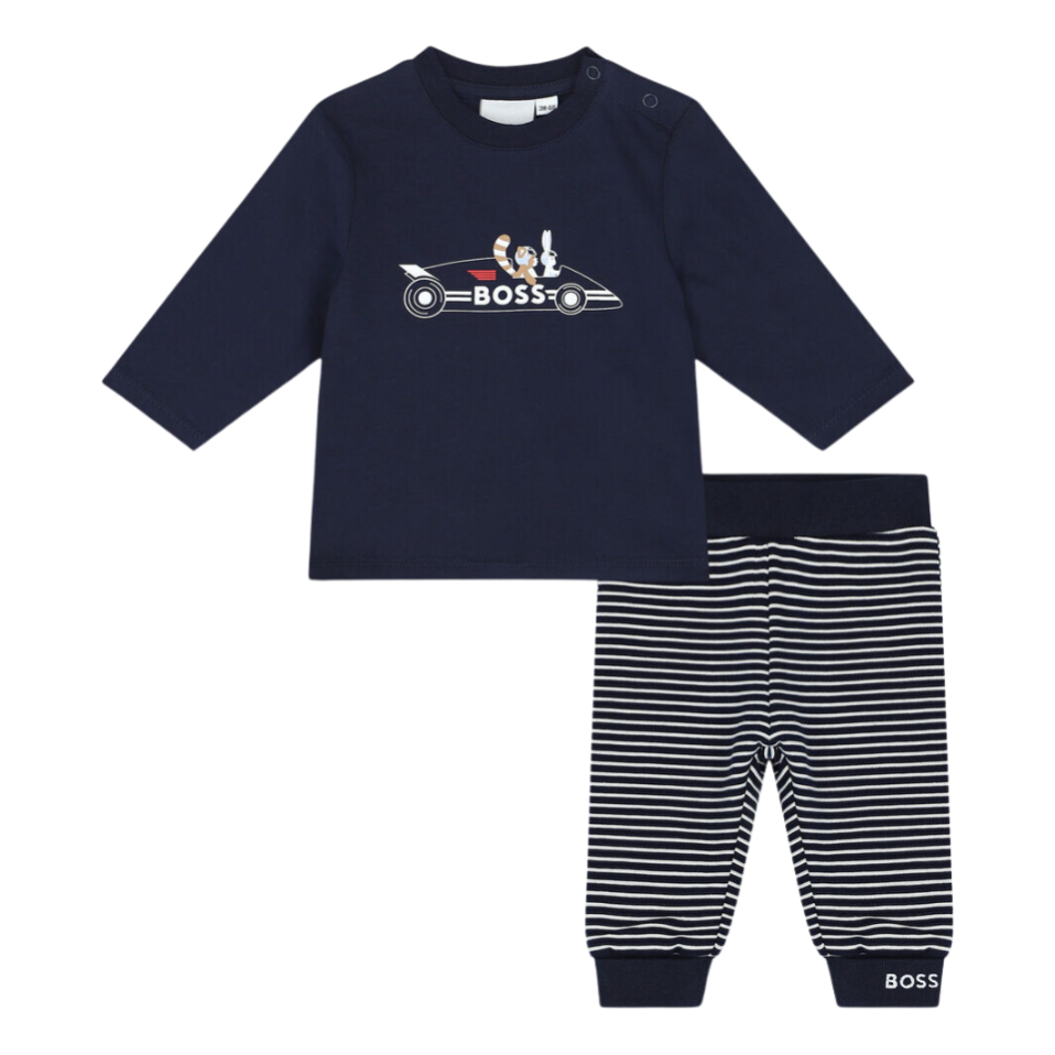 CONJUNTO BOSS KIDS J98431 AZUL OSCURO