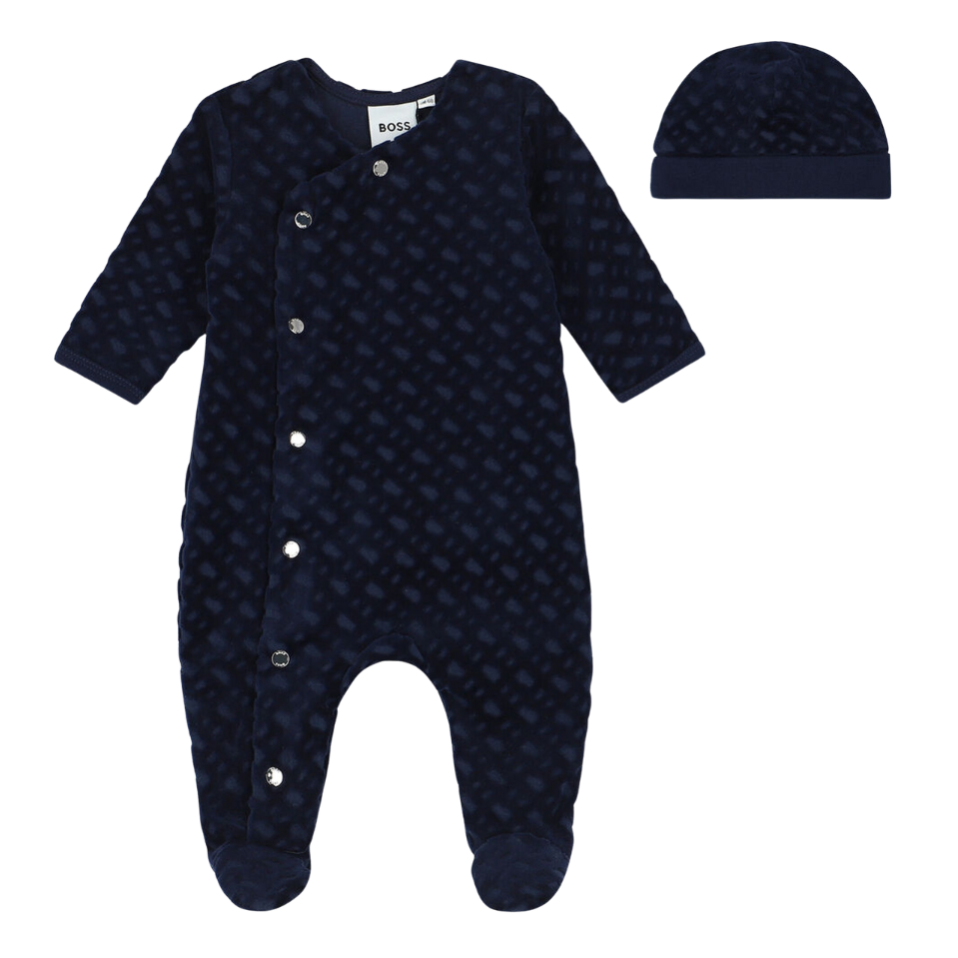 ENTERIZO+GORRO BOSS KIDS J98434 AZUL OSCURO