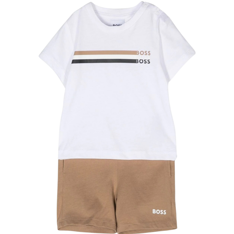 CONJUNTO BOSS KIDS J08080 BLANCO/MARRON