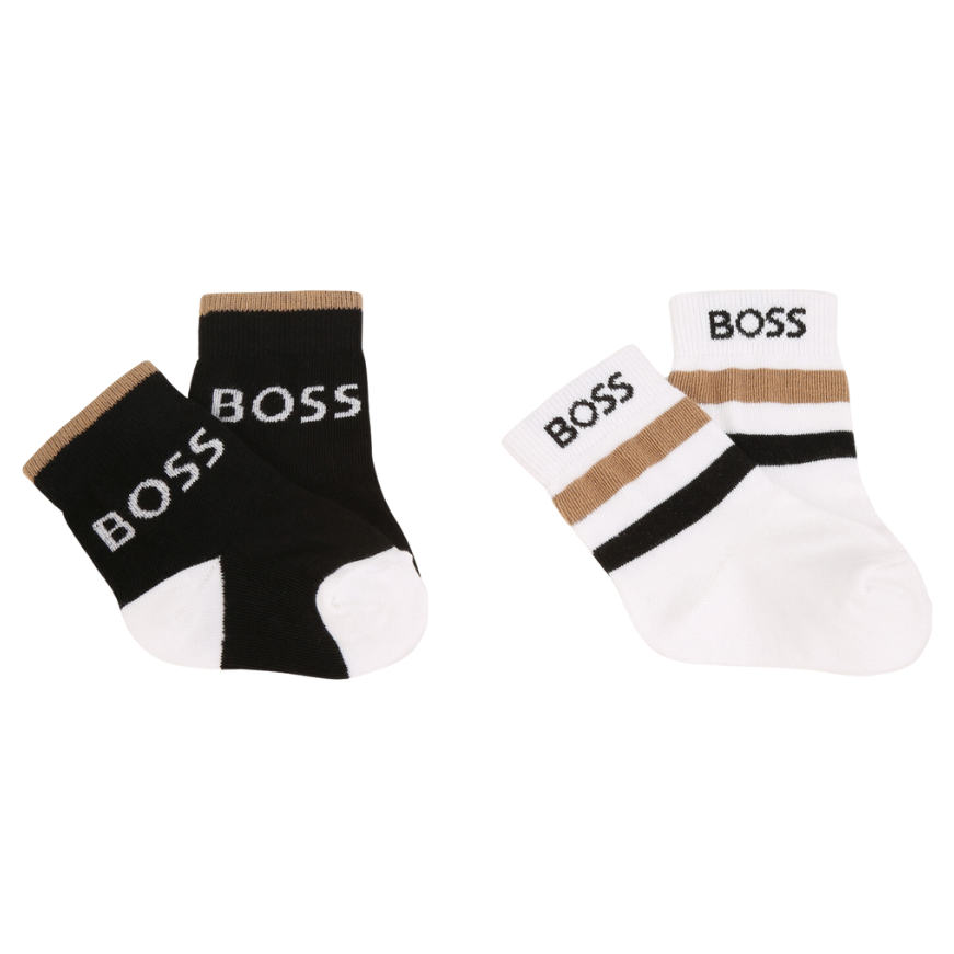 2 MEDIAS BOSS KIDS J00112 NEGRO/BLANCO