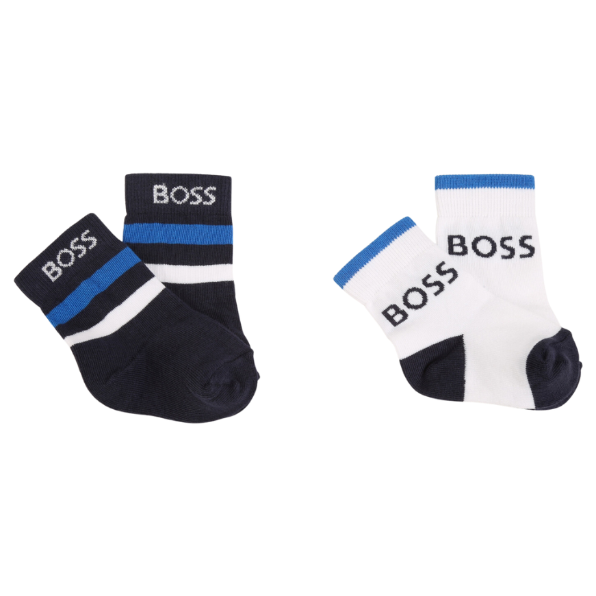 2 MEDIAS BOSS KIDS J00112 NEGRO/BLANCO/AZUL