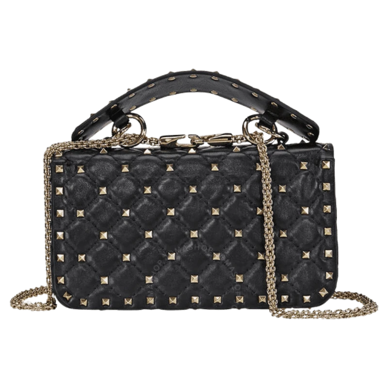 Bolsa de ombro preta Valentino Garavani B0123NAP