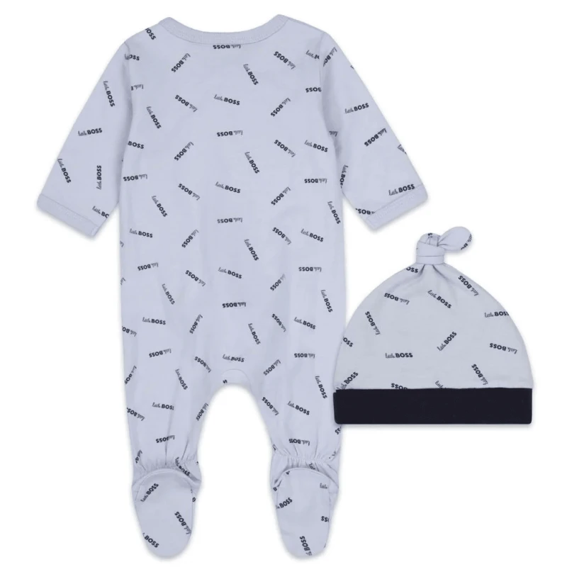ENTERIZO+GORRA BOSS INFANTIL J98377 CELESTE