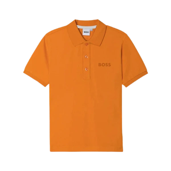 REMERA CON CUELLO BOSS INFANTIL J25M26 NARANJA