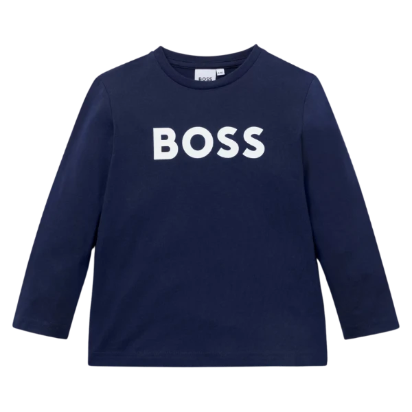 CAMISETA BOSS INFANTIL J25P25 AZUL MARINO