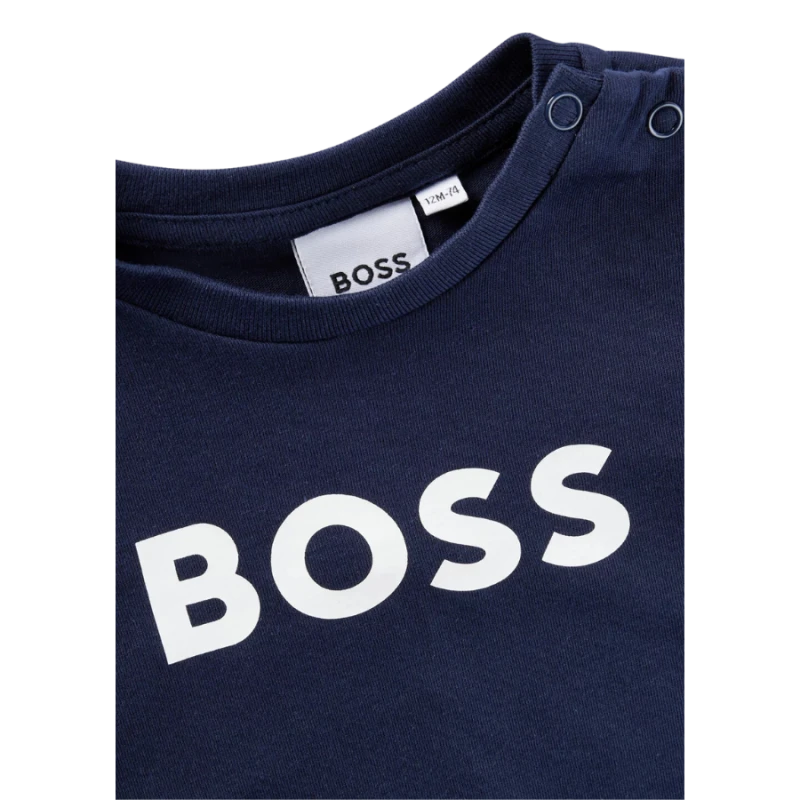 T-SHIRT BOSS MENINO J05P12 AZUL MARINHO