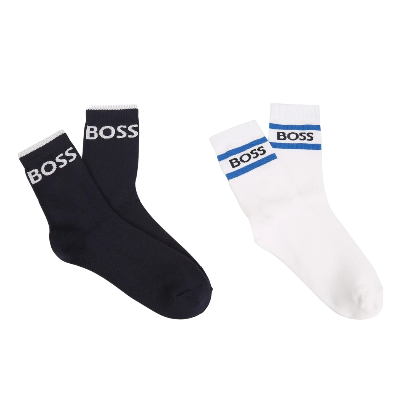 2 MEDIAS BOSS KIDS J20406 AZUL/BLANCO