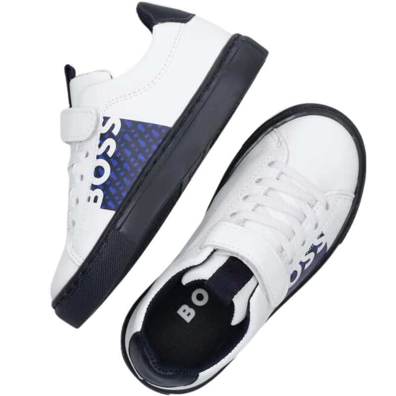 TENIS BOSS KIDS J09205 BLANCO/AZUL