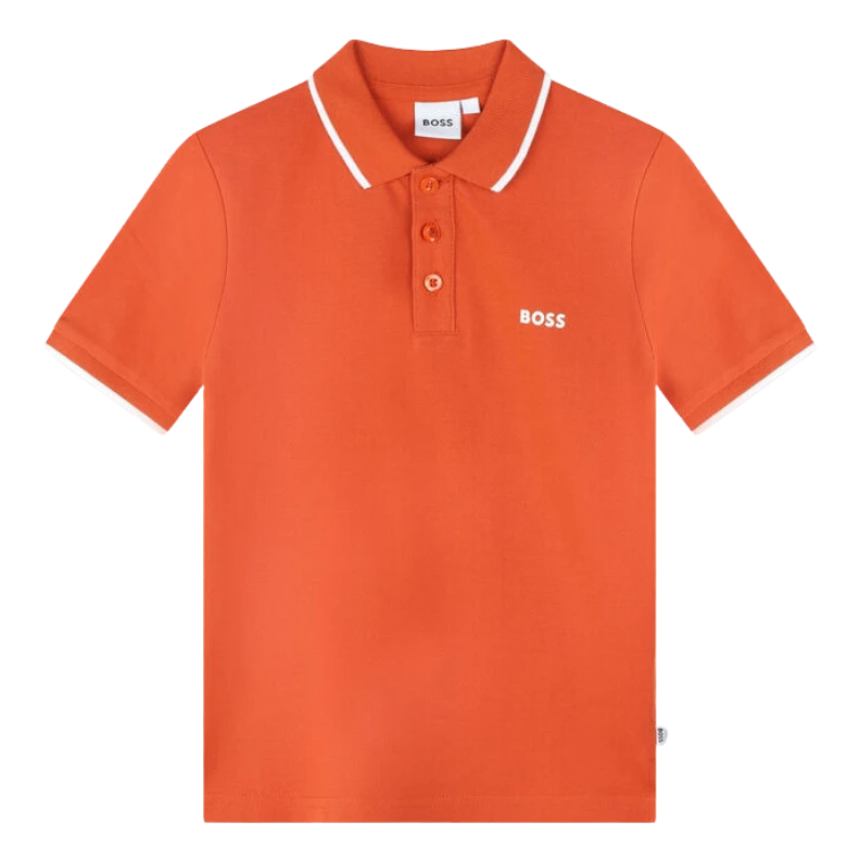 POLO BOSS KIDS J25O89 NARANJA