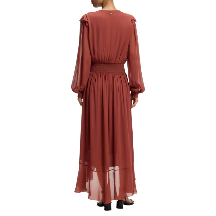 VESTIDO BOSS EM GEORGETTE DE CREPE COM LENÇO REMOVÍVEL C_DOMINGUE 50556647