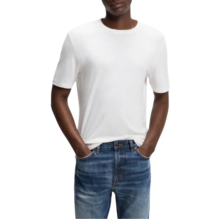 HUGO CAMISETA SLIM FIT EM INTERLOCK FLAMÊ