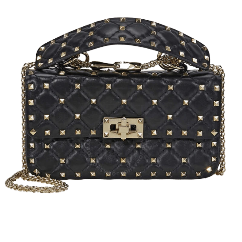 Bolsa de ombro preta Valentino Garavani B0123NAP