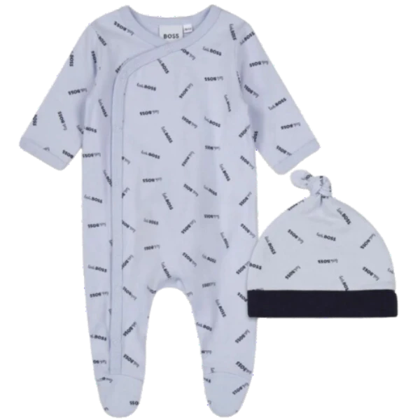 ENTERIZO+GORRA BOSS INFANTIL J98377 CELESTE