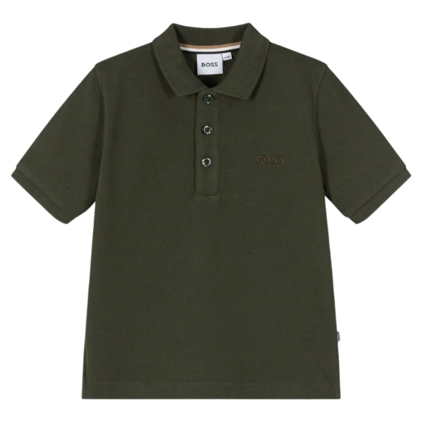 REMERA CON CUELLO BOSS INFANTIL J25M26 VERDE