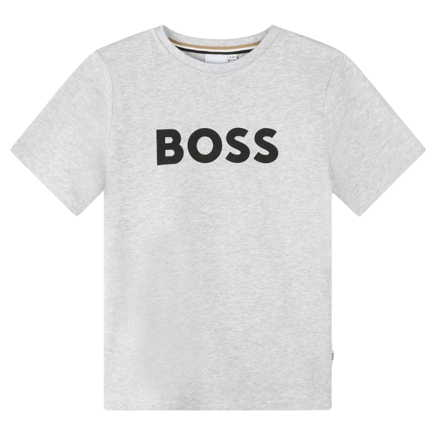 CAMISETA KIDS BOSS J25O65 GRIS