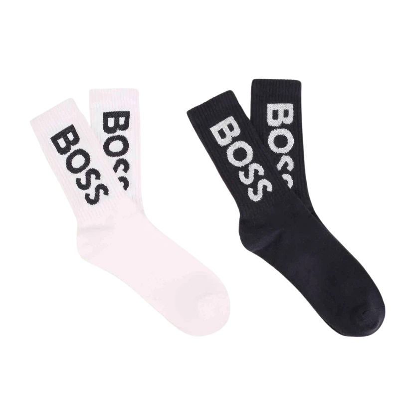 2 MEDIAS BOSS KIDS J20406 AZUL MARINO/BLANCO