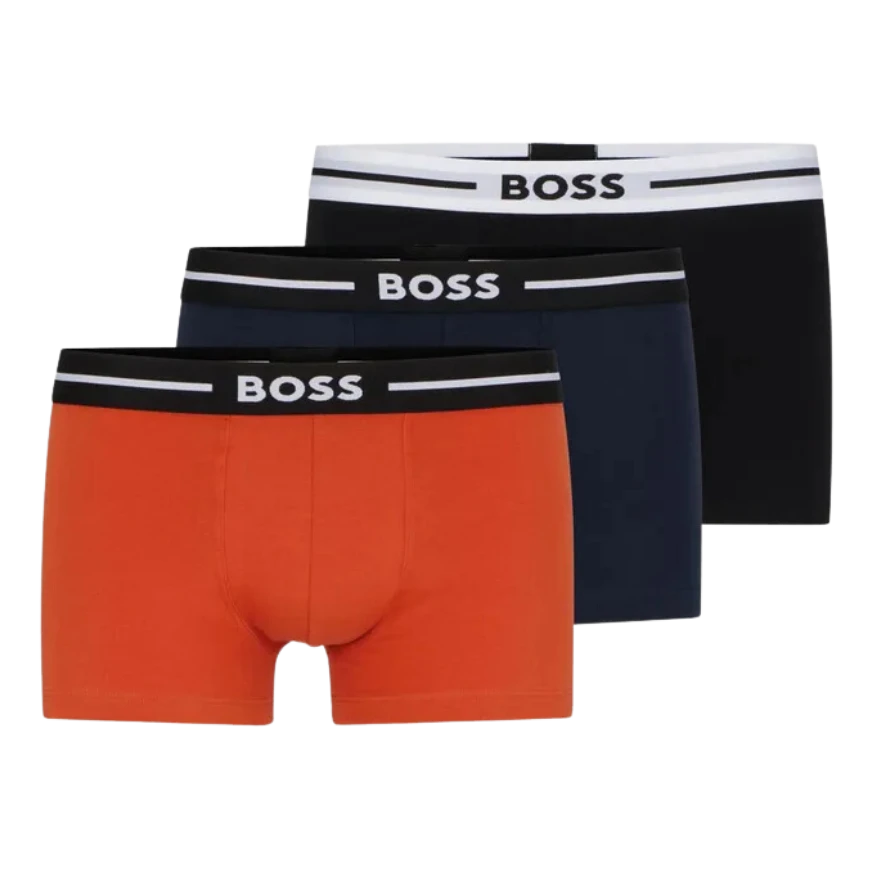 3 BOXER BOSS 50495472 NEGRO/NARANJA/AZUL