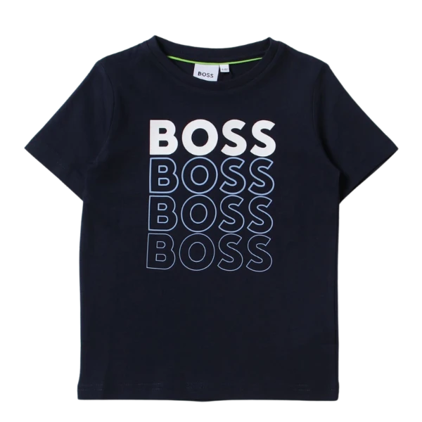 CAMISETA BOSS INFANTIL J25O05 AZUL MARINO