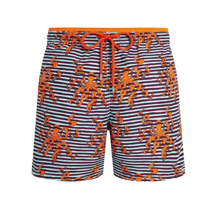 VILEBREQUIN MOKA OCTOPUS IN STRIPES SHORT DE BANHO